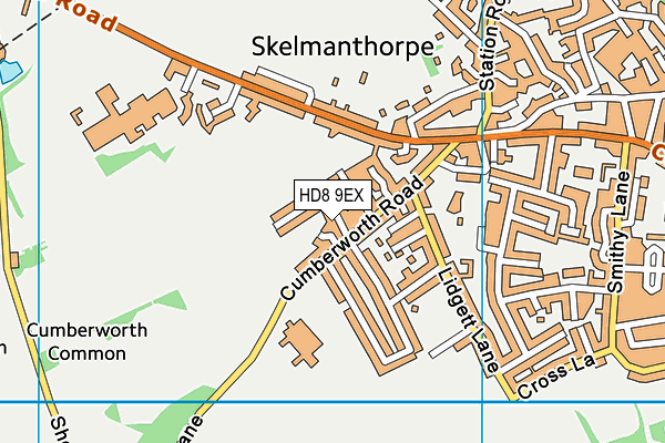 HD8 9EX map - OS VectorMap District (Ordnance Survey)