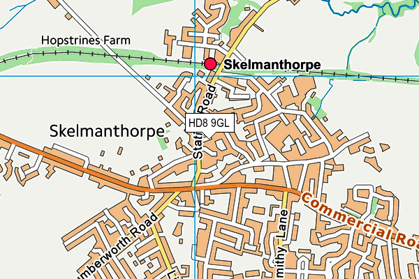 HD8 9GL map - OS VectorMap District (Ordnance Survey)