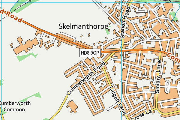 HD8 9GP map - OS VectorMap District (Ordnance Survey)