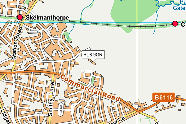 HD8 9GR map - OS VectorMap District (Ordnance Survey)