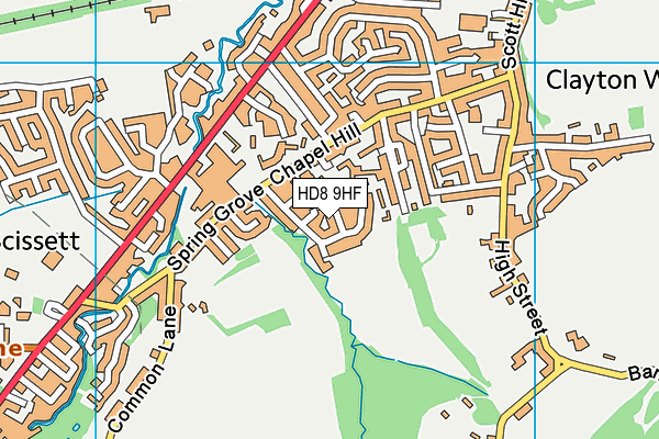 HD8 9HF map - OS VectorMap District (Ordnance Survey)