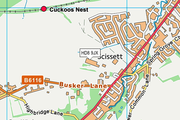 Scissett Middle School map (HD8 9JX) - OS VectorMap District (Ordnance Survey)