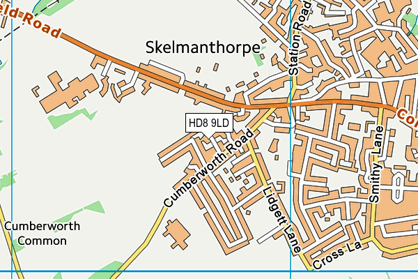 HD8 9LD map - OS VectorMap District (Ordnance Survey)