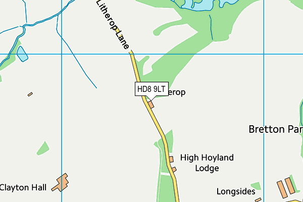 HD8 9LT map - OS VectorMap District (Ordnance Survey)