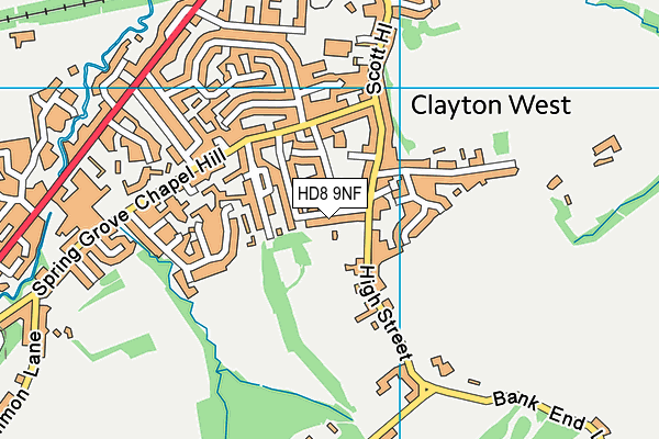 HD8 9NF map - OS VectorMap District (Ordnance Survey)