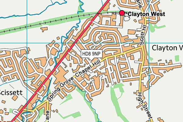 HD8 9NP map - OS VectorMap District (Ordnance Survey)