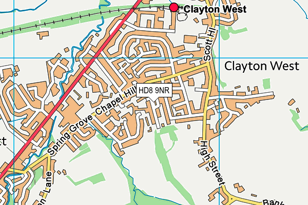 HD8 9NR map - OS VectorMap District (Ordnance Survey)