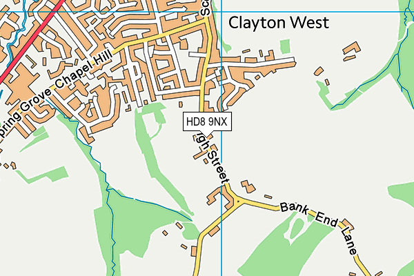 HD8 9NX map - OS VectorMap District (Ordnance Survey)