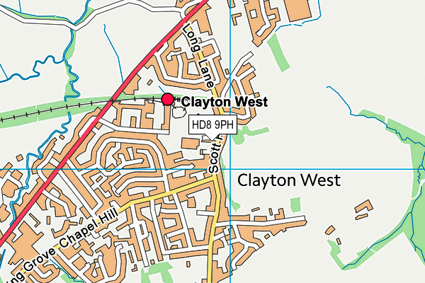 HD8 9PH map - OS VectorMap District (Ordnance Survey)