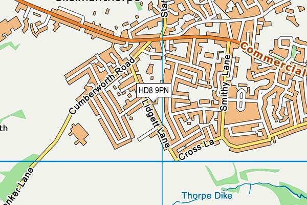 HD8 9PN map - OS VectorMap District (Ordnance Survey)