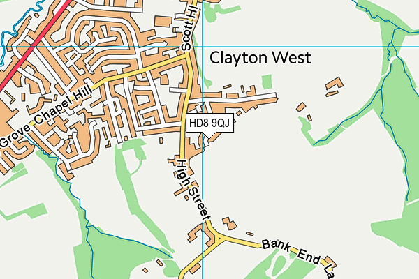 HD8 9QJ map - OS VectorMap District (Ordnance Survey)