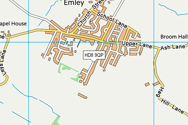 HD8 9QP map - OS VectorMap District (Ordnance Survey)