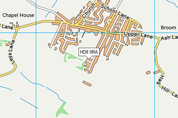 HD8 9RA map - OS VectorMap District (Ordnance Survey)