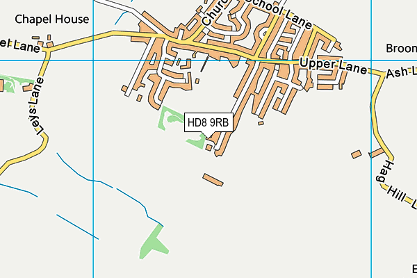 HD8 9RB map - OS VectorMap District (Ordnance Survey)