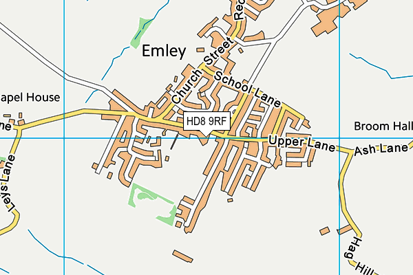 HD8 9RF map - OS VectorMap District (Ordnance Survey)