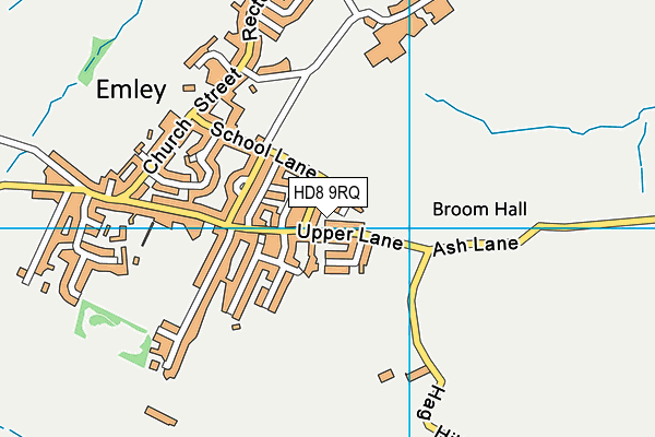HD8 9RQ map - OS VectorMap District (Ordnance Survey)