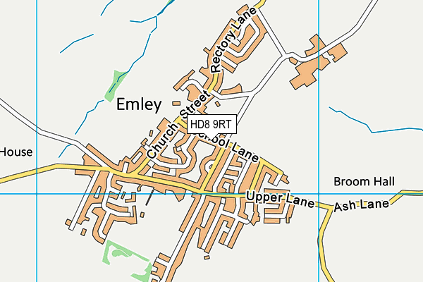 Emley First School map (HD8 9RT) - OS VectorMap District (Ordnance Survey)
