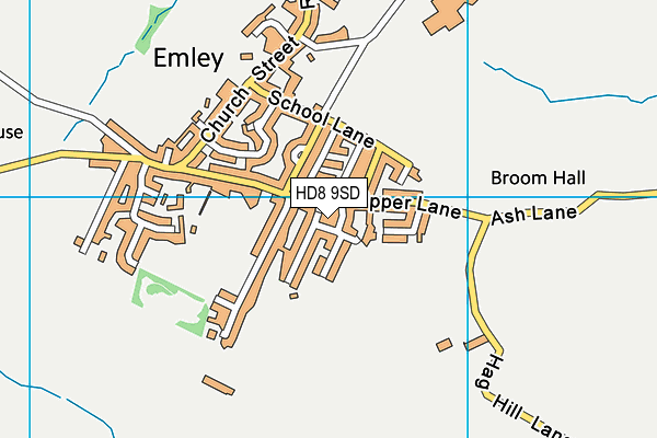 HD8 9SD map - OS VectorMap District (Ordnance Survey)