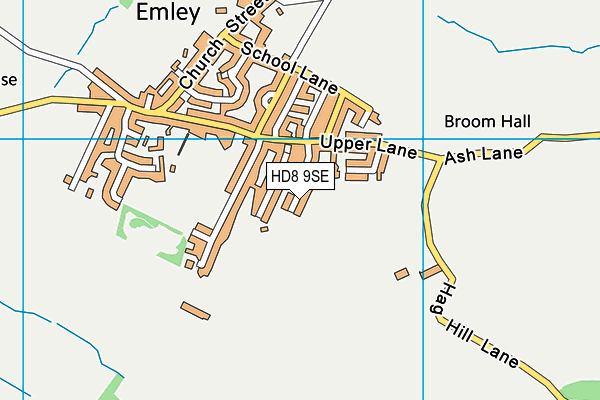 HD8 9SE map - OS VectorMap District (Ordnance Survey)