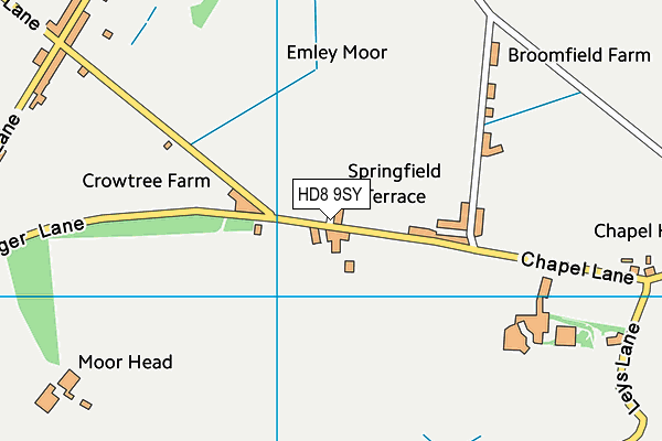 HD8 9SY map - OS VectorMap District (Ordnance Survey)