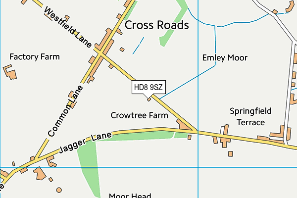 HD8 9SZ map - OS VectorMap District (Ordnance Survey)