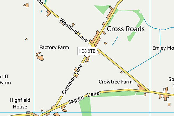 HD8 9TB map - OS VectorMap District (Ordnance Survey)