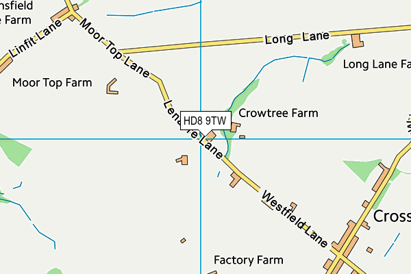 HD8 9TW map - OS VectorMap District (Ordnance Survey)