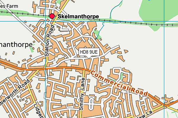 HD8 9UE map - OS VectorMap District (Ordnance Survey)