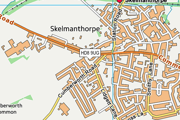 HD8 9UG map - OS VectorMap District (Ordnance Survey)