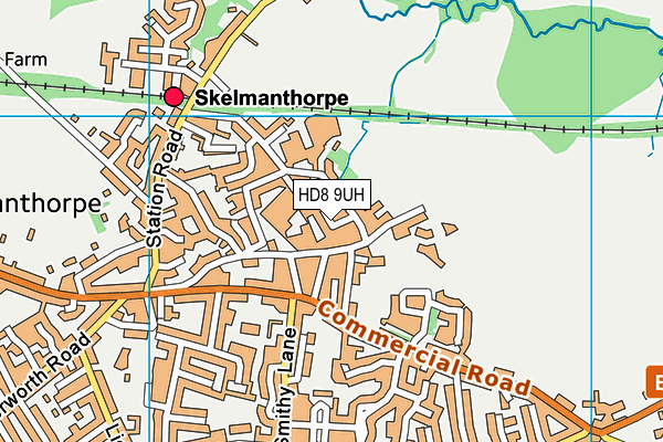 HD8 9UH map - OS VectorMap District (Ordnance Survey)