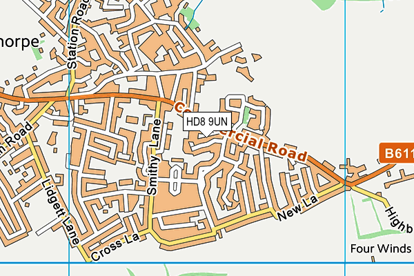 HD8 9UN map - OS VectorMap District (Ordnance Survey)