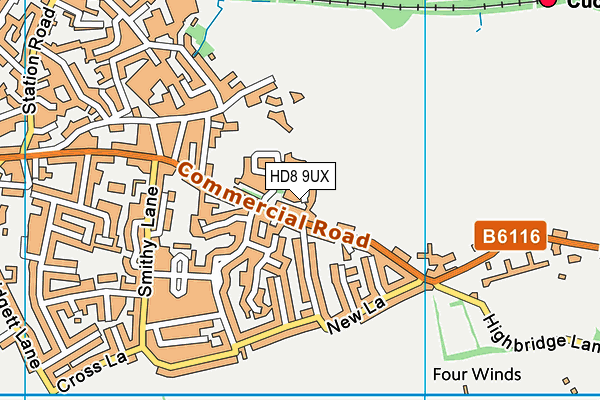 HD8 9UX map - OS VectorMap District (Ordnance Survey)