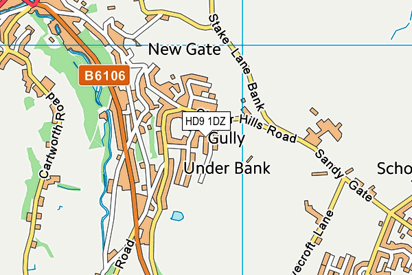 HD9 1DZ map - OS VectorMap District (Ordnance Survey)