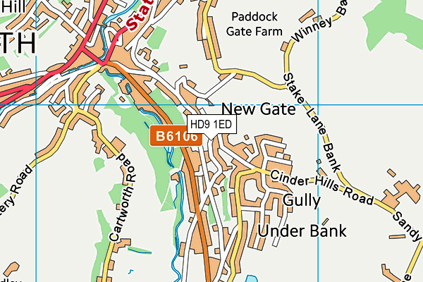 HD9 1ED map - OS VectorMap District (Ordnance Survey)