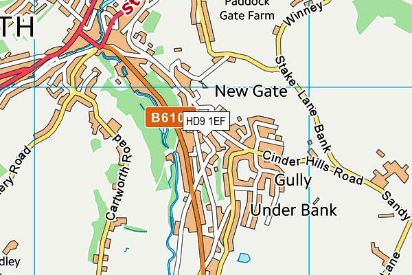 HD9 1EF map - OS VectorMap District (Ordnance Survey)