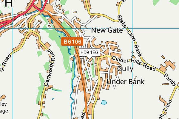 HD9 1EG map - OS VectorMap District (Ordnance Survey)