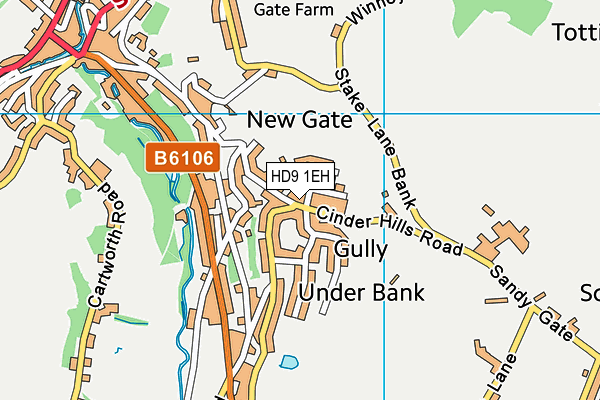 HD9 1EH map - OS VectorMap District (Ordnance Survey)