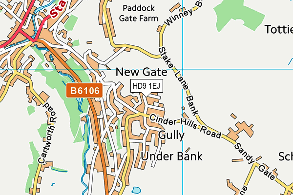 HD9 1EJ map - OS VectorMap District (Ordnance Survey)