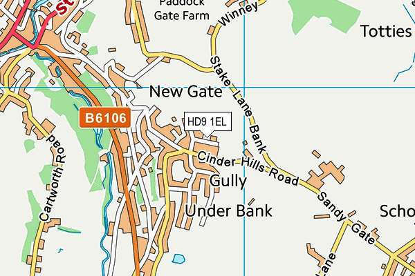 HD9 1EL map - OS VectorMap District (Ordnance Survey)