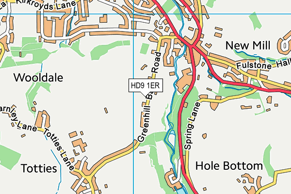 Greenhill Bank map (HD9 1ER) - OS VectorMap District (Ordnance Survey)