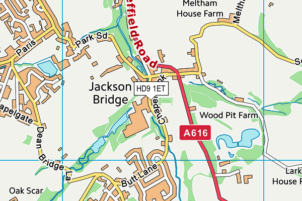 HD9 1ET map - OS VectorMap District (Ordnance Survey)