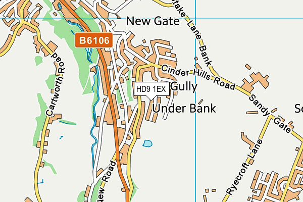 HD9 1EX map - OS VectorMap District (Ordnance Survey)