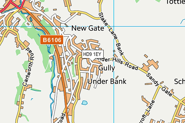 HD9 1EY map - OS VectorMap District (Ordnance Survey)