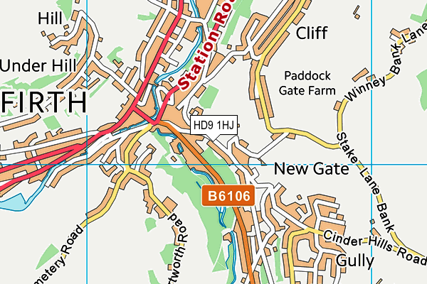 HD9 1HJ map - OS VectorMap District (Ordnance Survey)