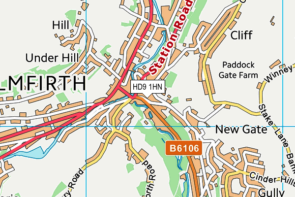 HD9 1HN map - OS VectorMap District (Ordnance Survey)