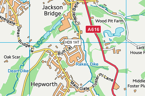 HD9 1HT map - OS VectorMap District (Ordnance Survey)