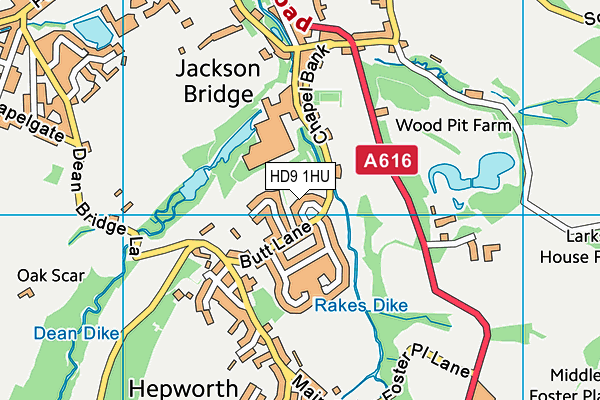 HD9 1HU map - OS VectorMap District (Ordnance Survey)