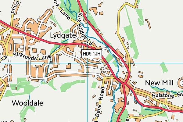 HD9 1JH map - OS VectorMap District (Ordnance Survey)