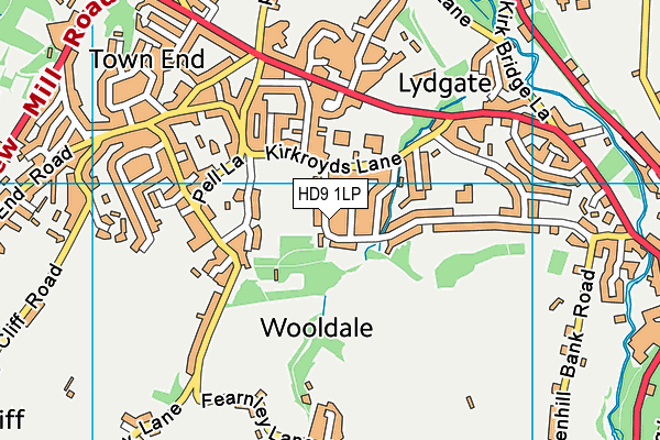 HD9 1LP map - OS VectorMap District (Ordnance Survey)