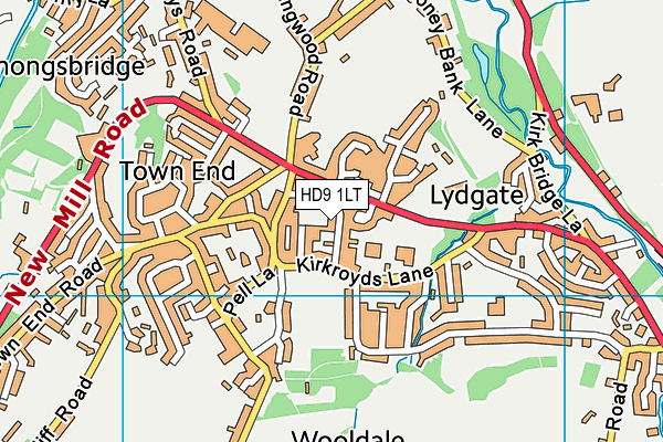 HD9 1LT map - OS VectorMap District (Ordnance Survey)